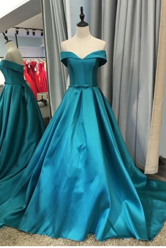 Peacock Blue Satin Dress