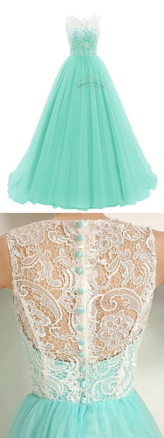 Elegant Mint Prom Dresses,Ruched Lace Prom Dresses,Sleeveless Prom ...