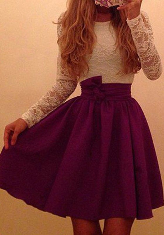 Long Sleeves Knee-length Prom Dress,party Dress,homecoming Dress on Luulla