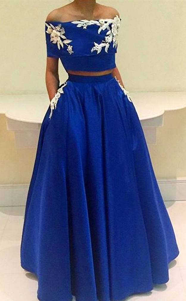 2 piece prom gown