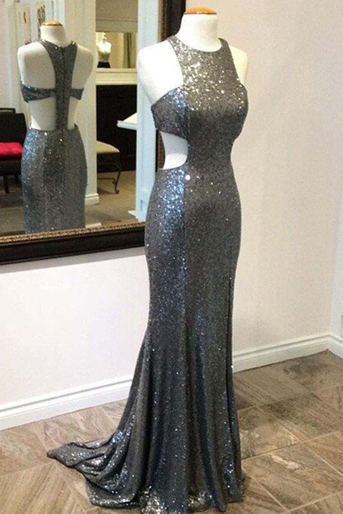 Sliver Sequins Slim-line Mermaid Long Prom Dresses,evening Dresses on ...