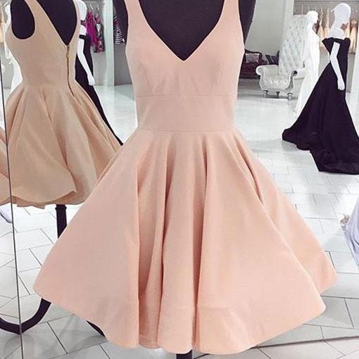 Cute A Line Pink V Neck Short Prom Dress,charming Party Dresses, Sexy ...