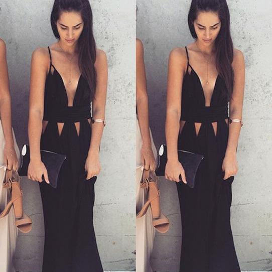 Fashion Prom Dresses Black Sexy Evening Dress