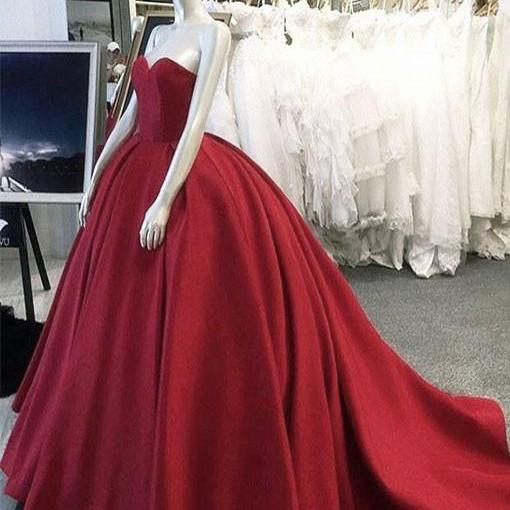 red sweetheart ball gown