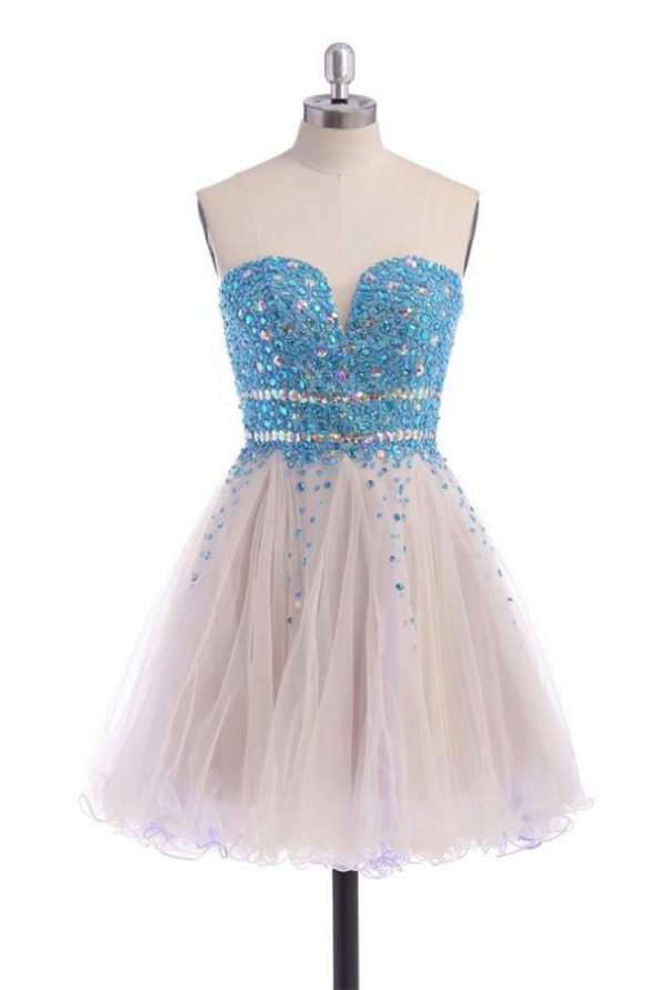Elegant Beading Strapless Dresses Cocktail Dresses